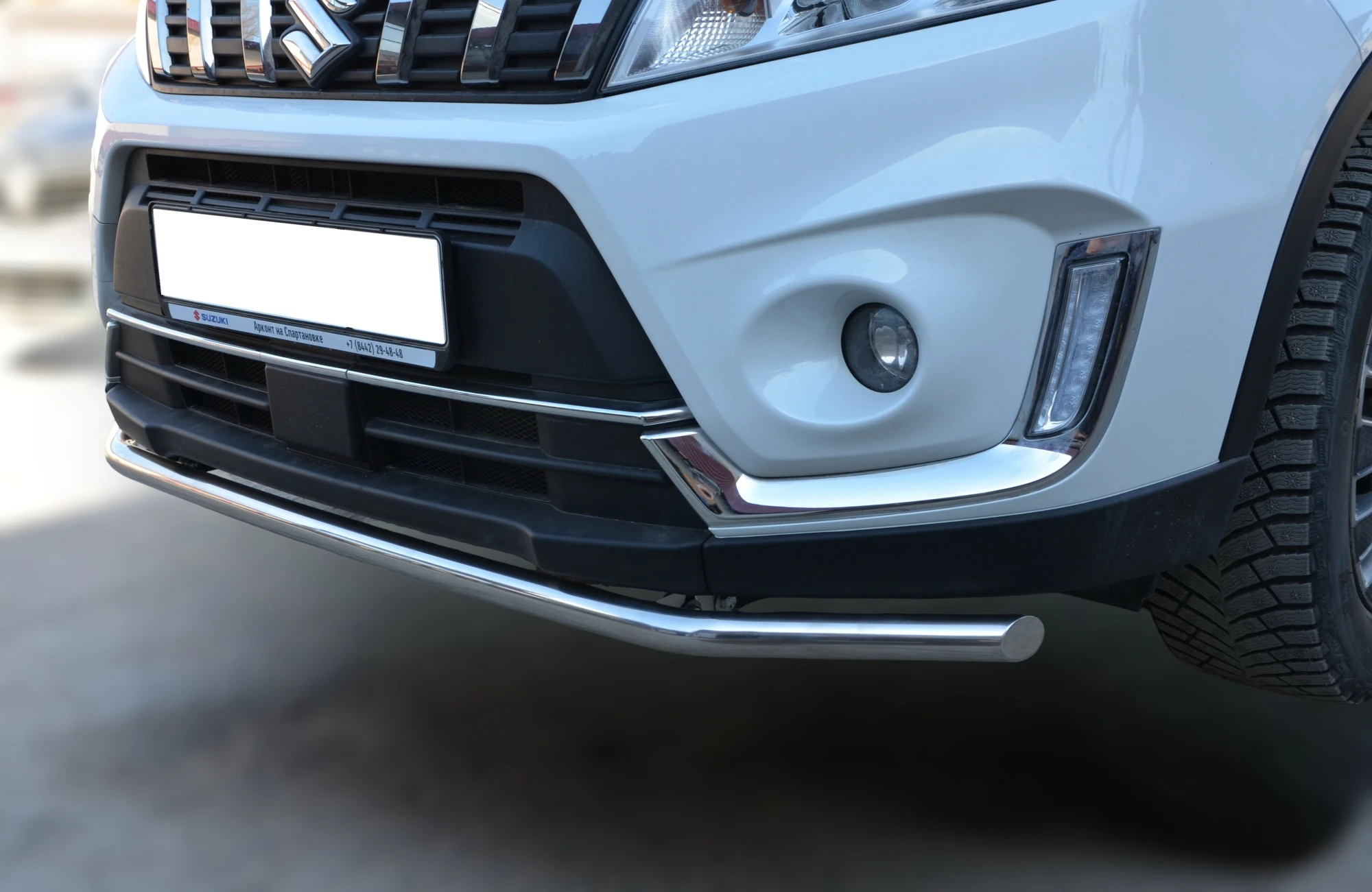 Защита переднего бампера d42 мм для Suzuki Vitara II Рестайлинг  Юко SV.19.04