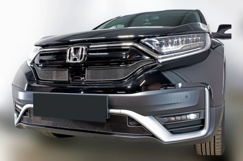 Комплект сеток black верх 2 части верх и низ с парктроником для Honda CR-V V Рестайлинг Черный Стрелка 11 HCRV19.top.black-HCRV19.park.black