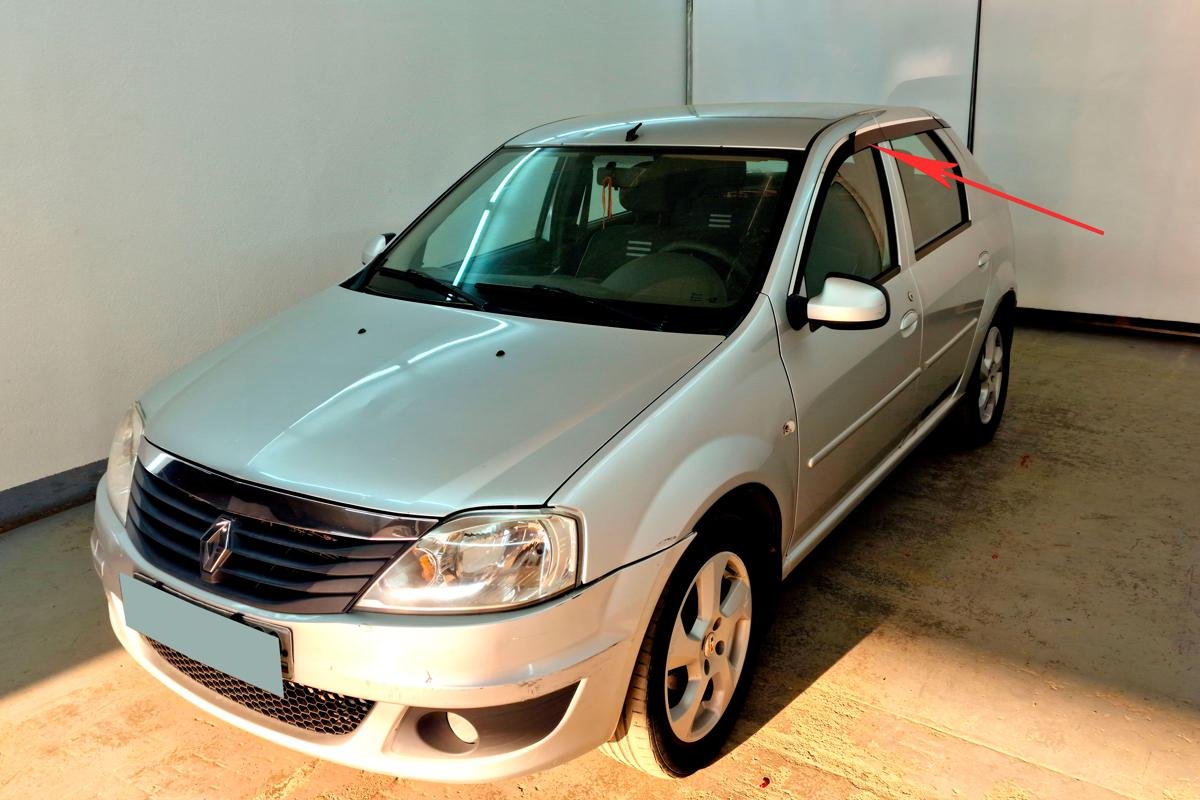 Дефлекторы окон 2D с хром накладками 6 шт. для Renault Logan I Рестайлинг