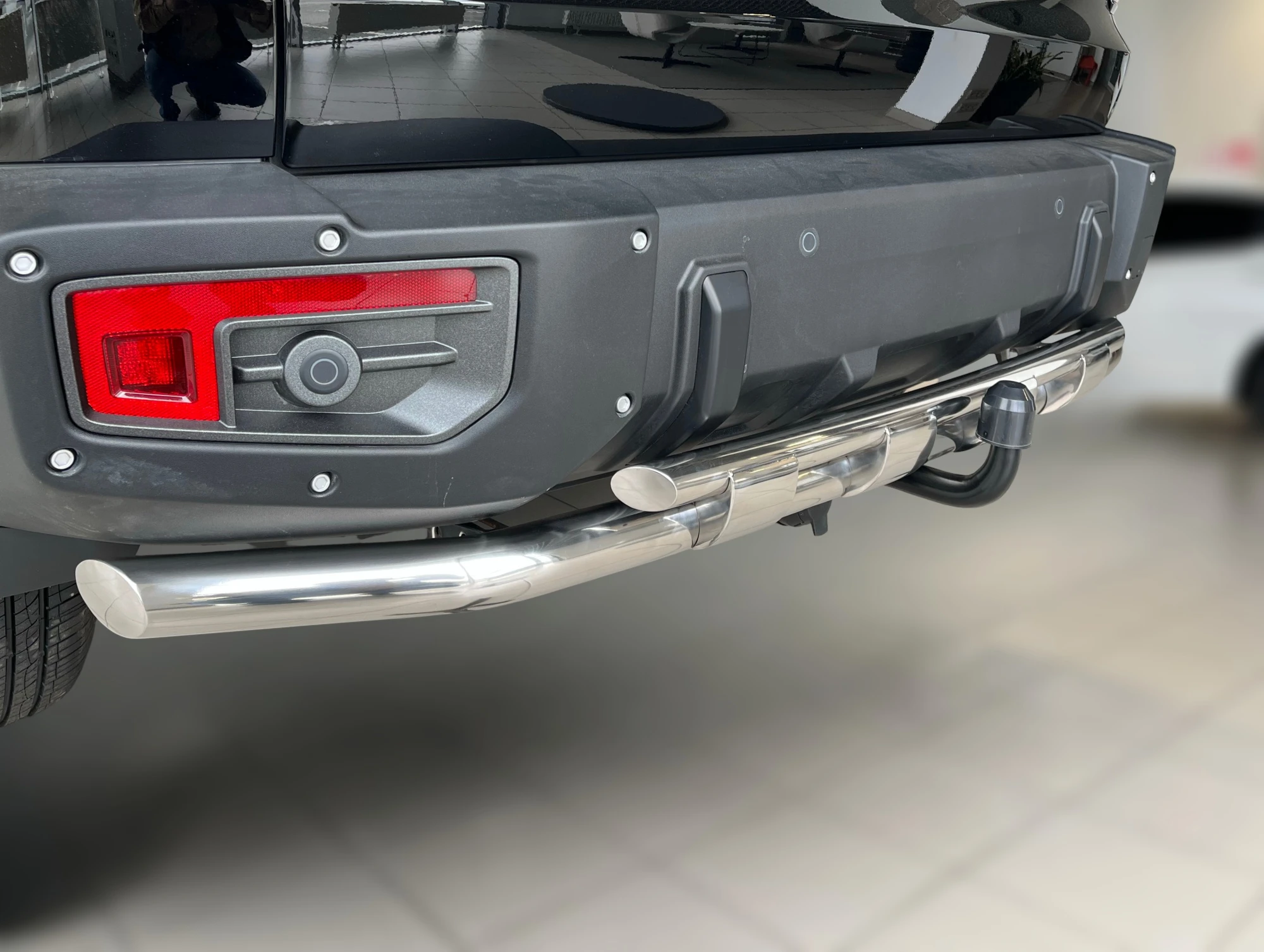 Защита заднего бампера двойная с перемычками d60/42 мм для Haval Dargo  Юко HVDX.23.25