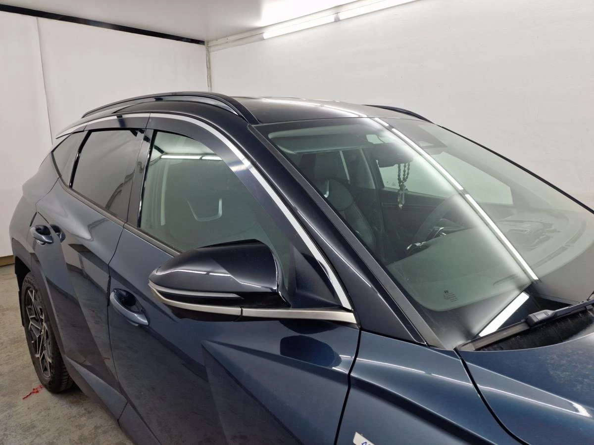 Дефлекторы окон 2D с хром накладками 6 шт. (короткая база) для Hyundai Tucson IV Рестайлинг