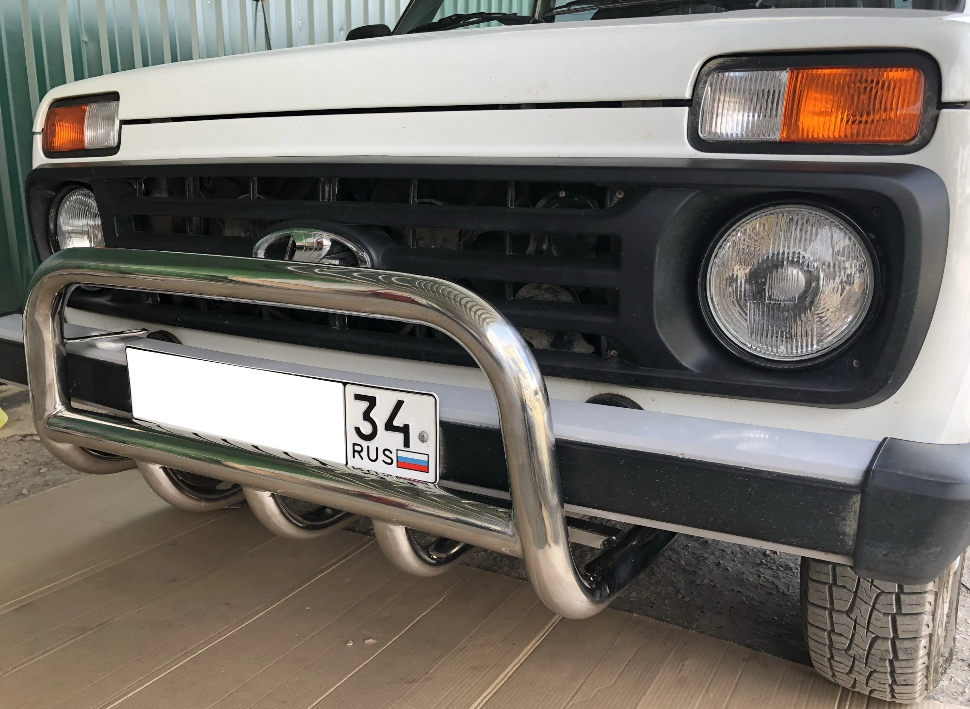Защита переднего бампера скоба низкая+зубья d53/42 мм для LADA (ВАЗ) 2121 (4x4) I Рестайлинг (2020)  Юко CVNV.21.76-1