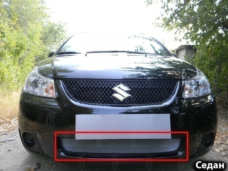 Защитная сетка радиатора для Suzuki SX4 I (Classic) Хром Стрелка 11 SZSX4.07-11.chrome