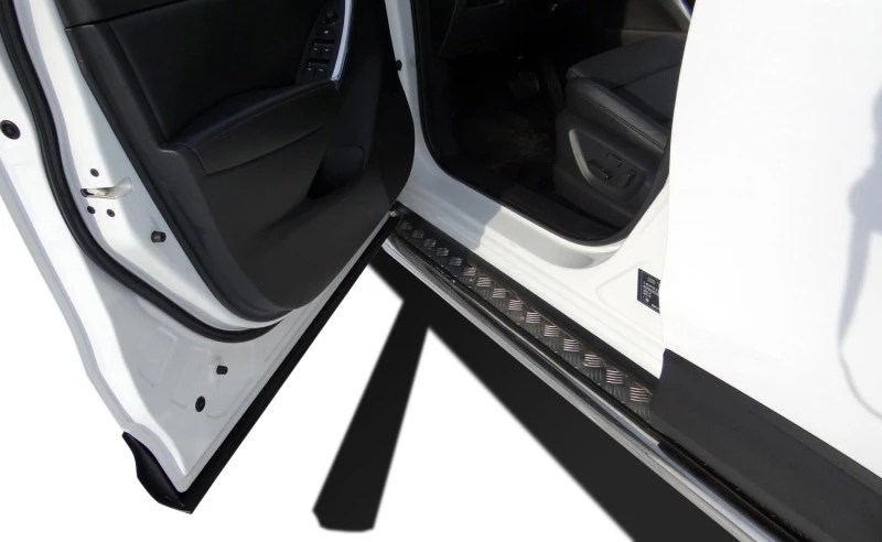 Пороги с накладным листом d53 мм для Mazda CX-5 I  Юко MCX5.13.41