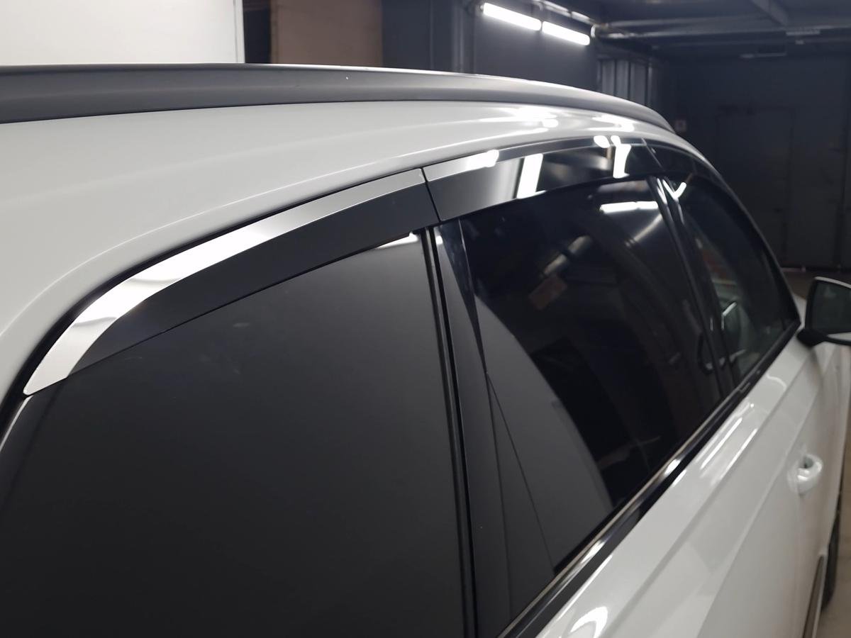 Дефлекторы окон 2D с хром накладками 6 шт. для Audi Q7 II (4M) Рестайлинг