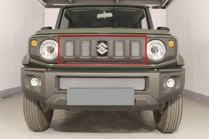 Защитная сетка радиатора верх 4 части для Suzuki Jimny IV Хром Стрелка 11 SJIM18.top.chrome