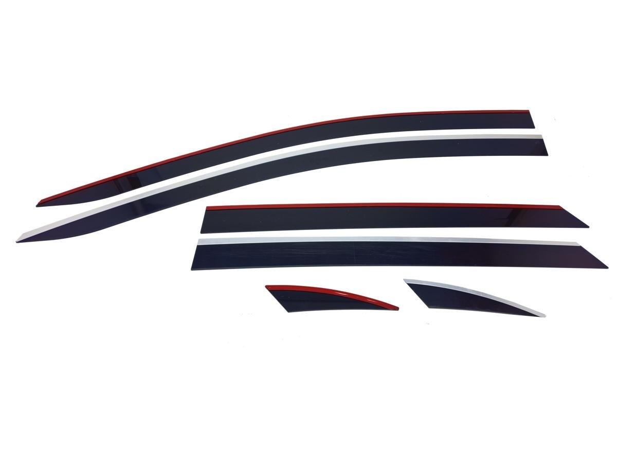 Дефлекторы окон 2D с хром накладками 6 шт. для Ford Edge II Рестайлинг