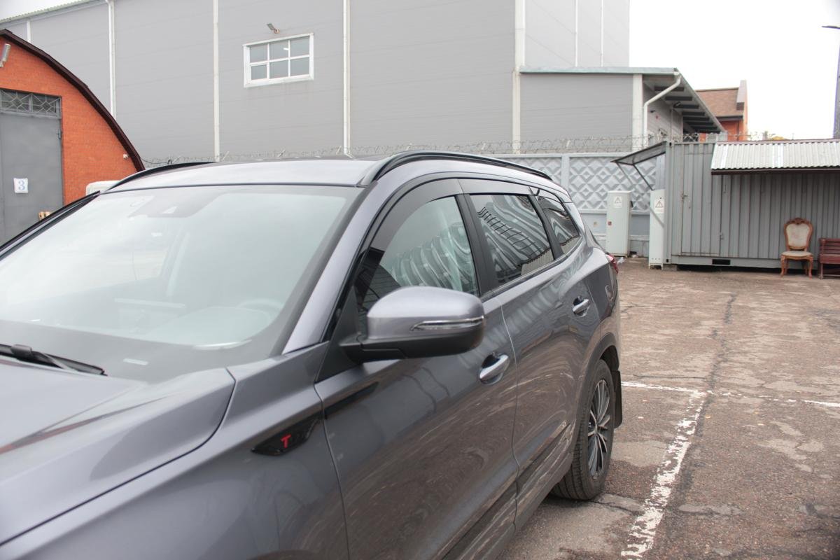 Дефлекторы окон 2D 6 шт. под наклоном для Chery Tiggo 8 Pro Max I Рестайлинг