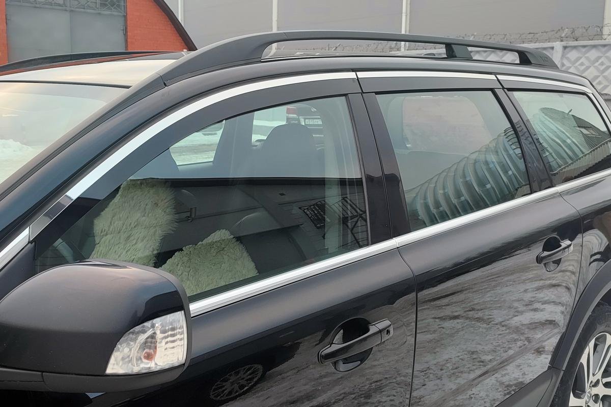 Дефлекторы окон с хром накладками 2D 6 шт для Volvo XC70 II Рестайлинг