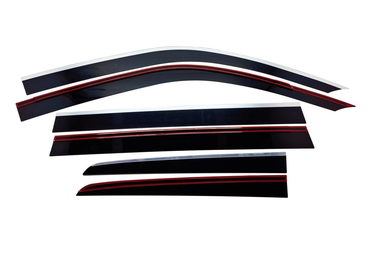 Дефлекторы окон 2D с хром накладками 6 шт. для Toyota Land Cruiser 200 Series Рестайлинг 2