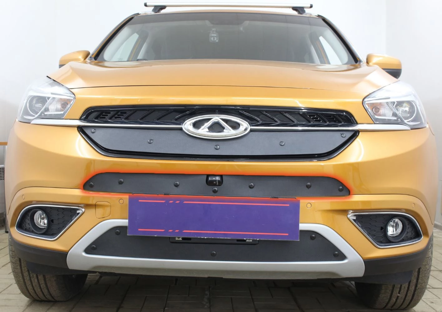 Зимняя заглушка радиатора к съемной сетке середина для Chery Tiggo 7 I