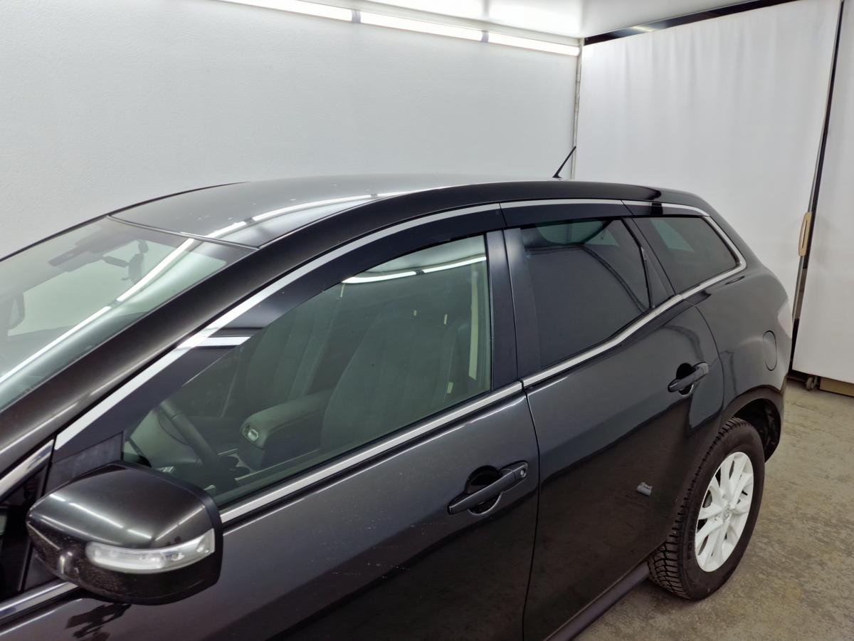 Дефлекторы окон 2D с хром накладками 6 шт. для Mazda CX-7 I Рестайлинг