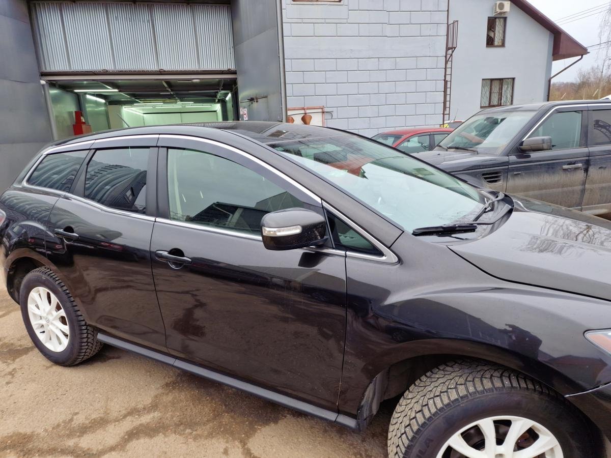 Дефлекторы окон 2D с хром накладками 6 шт. для Mazda CX-7 I Рестайлинг