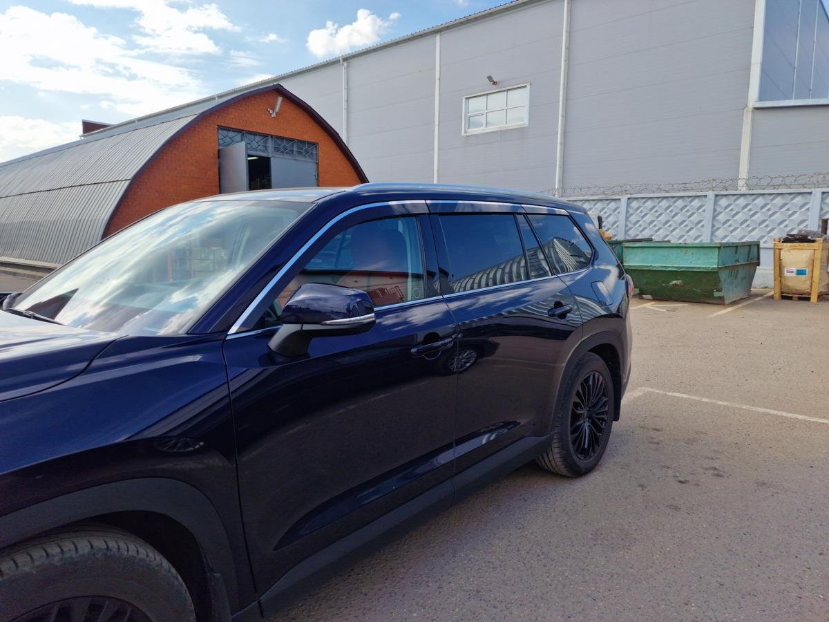 Дефлекторы окон 2D с хром накладками 6 шт. для Toyota Grand Highlander I