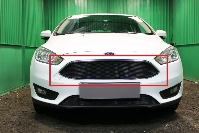 Защитная сетка радиатора верх для Ford Focus III Рестайлинг Черный Стрелка 11 FFOCIII14.top.black