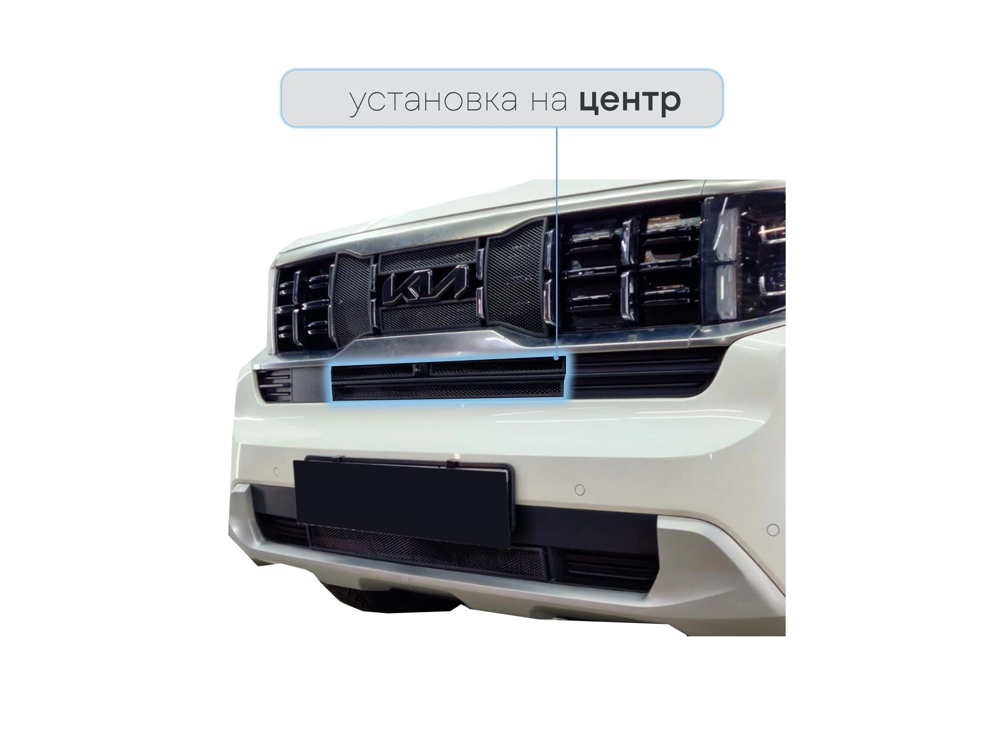 Защитная сетка радиатора центр 3 части для Kia Mohave I Рестайлинг 2