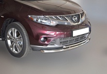 Защита переднего бампера двойная d60/42 мм для Nissan Murano II (Z51) Рестайлинг