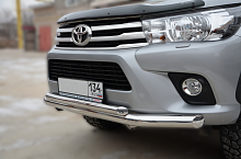 Защита переднего бампера двойная d76/60 мм для Toyota Hilux VIII