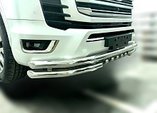 Защита переднего бампера тройная с защитой зубья d76/60/42 мм для Toyota Land Cruiser 300 Series