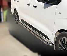 Пороги с накладным листом d53 мм для Citroen SpaceTourer I Рестайлинг