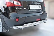 Защита заднего бампера двойная d60/42 мм для Nissan Qashqai I
