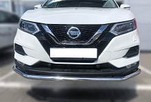 Защита переднего бампера с двумя подгибами d60 мм для Nissan Qashqai II Рестайлинг