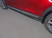 Пороги овальные с проступью 75х42 мм для Mazda CX-9 II Рестайлинг