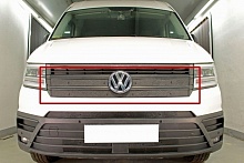 Зимняя заглушка радиатора на стяжке верх (3 части) для Volkswagen Сrafter (7C0) II