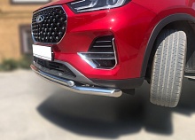 Защита переднего бампера двойная d60/42 мм для Chery Tiggo 8 Pro