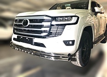 Защита переднего бампера тройная с защитой зубья d76/60/42 мм для Toyota Land Cruiser 300 Series