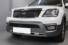 Комплект сеток black верх с камерой и низ с парктрониками для Kia Mohave I Рестайлинг
