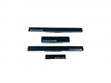 Накладки на пороги нержавеющая сталь под карбон 4шт. для Kia Sportage IV Рестайлинг