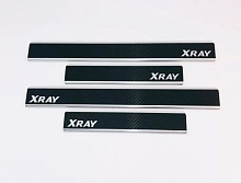 Накладки на пороги нержавеющая сталь под карбон 4шт. для LADA (ВАЗ) XRAY I