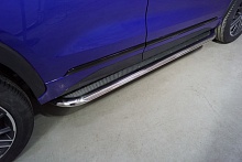 Пороги с площадкой (нерж. лист) 75х42 мм для EXEED LX I Рестайлинг