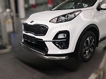 Защита переднего бампера двойная d60/42 мм для Kia Sportage IV Рестайлинг