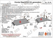 Защита топливопровода (2 части) для Honda Stepwgn IV Рестайлинг