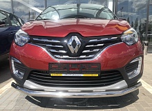 Защита переднего бампера с подгибами d60 мм для Renault Kaptur I Рестайлинг