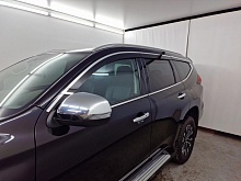 Дефлекторы окон с хром накладками 2D 6 шт для Mitsubishi Pajero Sport III