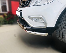 Защита переднего бампера двойная d60/42 мм для Geely Atlas I