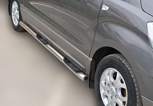 Пороги труба с проступью d76 мм для Volkswagen Caravelle T5 Рестайлинг