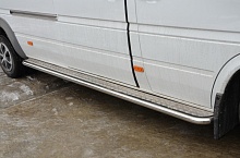 Пороги с накладным листом d53 мм для Mercedes-Benz Sprinter Classic I (W909) Рестайлинг
