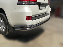 Защита заднего бампера угловая большая двойная d76/42 мм для Toyota Land Cruiser 200 Series Рестайлинг 1