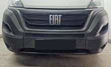 Комплект защитных сеток радиатора верх 5 частей под прямоугольный логотип и бок 2 части для Fiat Ducato III Рестайлинг