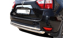 Защита заднего бампера двойная d60/42 мм для Nissan Terrano III (D10)