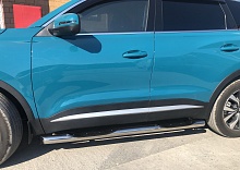 Пороги труба с проступью d76 мм для Chery Tiggo 7 Pro I