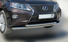 Защита переднего бампера двойная d60/60 мм для Lexus RX III Рестайлинг