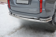 Защита заднего бампера угловая двойная большая d76/42 мм для Mitsubishi Pajero Sport III