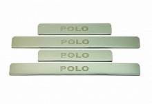 Накладки на пороги из нержавеющей стали 4шт.(с кузовом седан) для Volkswagen Polo V