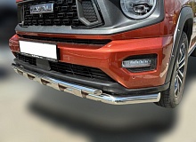 Защита переднего бампера двойная с перемычками d60/42 мм для Haval H7 I