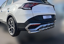 Защита заднего бампера двойная с перемычками d60/42 мм для Kia Sportage V